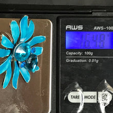 Load image into Gallery viewer, Vintage Blue Enamel Flower Ring. Upcycled Vintage Statement Ring. Blue Rhinestones.