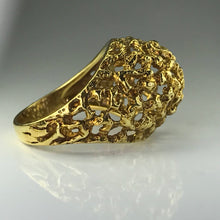 Load image into Gallery viewer, Vintage 18k Gold Dome Statement Ring. Size 5 1/4 US. 5.5 Grams. Circa 1970. One of a Kind Ring