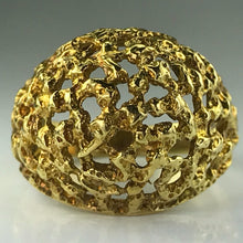 Load image into Gallery viewer, Vintage 18k Gold Dome Statement Ring. Size 5 1/4 US. 5.5 Grams. Circa 1970. One of a Kind Ring