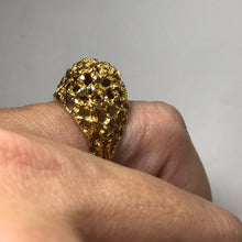 Load image into Gallery viewer, Vintage 18k Gold Dome Statement Ring. Size 5 1/4 US. 5.5 Grams. Circa 1970. One of a Kind Ring