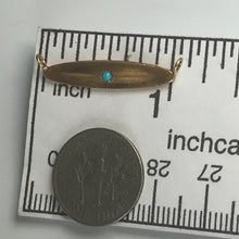 Load image into Gallery viewer, Antique Turquoise Bar Pendant. 14K Yellow Gold. December Birthstone. Upcycled Jewelry. Circa 1800s.