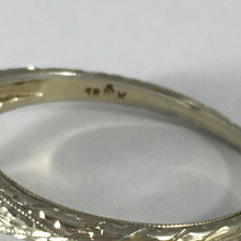 Load image into Gallery viewer, Art Deco Diamond Engagement Ring. 18K White Gold. April Birthstone. 10 Year Anniversary Gift.
