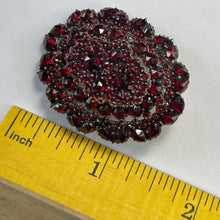 Load image into Gallery viewer, Antique Garnet Brooch or Pendant in 9K Rose Gold. Perfect Wedding Day Jewelry. January Birthstone.