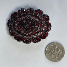 Load image into Gallery viewer, Antique Garnet Brooch or Pendant in 9K Rose Gold. Perfect Wedding Day Jewelry. January Birthstone.
