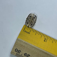 Load image into Gallery viewer, Antique Diamond Pendant in 14K Yellow Gold Filigree Setting Upcycled from a Hat Pin.