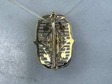 Load image into Gallery viewer, Antique Diamond Pendant in 14K Yellow Gold Filigree Setting Upcycled from a Hat Pin.