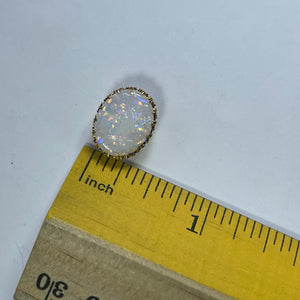 Antique Opal Pendant in 14k Yellow Gold Setting Repurposed from a 1900s Hatpin. Estate Jewelry.