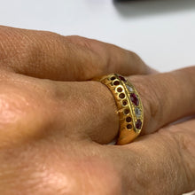 Load image into Gallery viewer, 1890s Antique Spinel and Diamond Ring in 18k Yellow Gold. Unique Stacking or Wedding Ring.