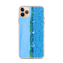 Load image into Gallery viewer, iPhone Case with Scenic Lake Life Art from Clear Lake Indiana. Phone Protector with Digital Artwork. Great Gift for Sailor. - Scotch Street Vintage