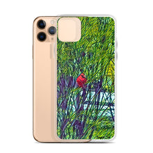 Load image into Gallery viewer, iPhone Case with Spring Trees and Cardinal Design. Phone Protector with Bright Red Bird. - Scotch Street Vintage