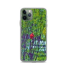 Load image into Gallery viewer, iPhone Case with Spring Trees and Cardinal Design. Phone Protector with Bright Red Bird. - Scotch Street Vintage