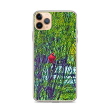 Load image into Gallery viewer, iPhone Case with Spring Trees and Cardinal Design. Phone Protector with Bright Red Bird. - Scotch Street Vintage
