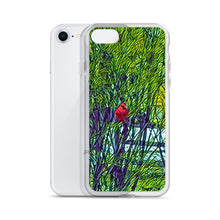 Load image into Gallery viewer, iPhone Case with Spring Trees and Cardinal Design. Phone Protector with Bright Red Bird. - Scotch Street Vintage
