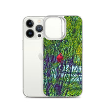 Load image into Gallery viewer, iPhone Case with Spring Trees and Cardinal Design. Phone Protector with Bright Red Bird. - Scotch Street Vintage