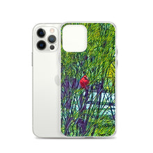 Load image into Gallery viewer, iPhone Case with Spring Trees and Cardinal Design. Phone Protector with Bright Red Bird. - Scotch Street Vintage