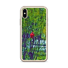 Load image into Gallery viewer, iPhone Case with Spring Trees and Cardinal Design. Phone Protector with Bright Red Bird. - Scotch Street Vintage