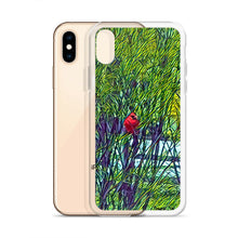 Load image into Gallery viewer, iPhone Case with Spring Trees and Cardinal Design. Phone Protector with Bright Red Bird. - Scotch Street Vintage