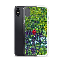 Load image into Gallery viewer, iPhone Case with Spring Trees and Cardinal Design. Phone Protector with Bright Red Bird. - Scotch Street Vintage