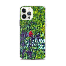 Load image into Gallery viewer, iPhone Case with Spring Trees and Cardinal Design. Phone Protector with Bright Red Bird. - Scotch Street Vintage