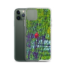 Load image into Gallery viewer, iPhone Case with Spring Trees and Cardinal Design. Phone Protector with Bright Red Bird. - Scotch Street Vintage