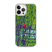 Load image into Gallery viewer, iPhone Case with Spring Trees and Cardinal Design. Phone Protector with Bright Red Bird. - Scotch Street Vintage