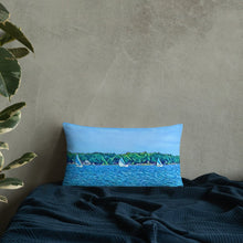 Load image into Gallery viewer, Lake Life Throw Pillow from Clear Lake in Indiana. Beachy Home Decor. - Scotch Street Vintage