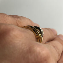 Load image into Gallery viewer, Modernist Diamond Wedding Band. 18K Yellow Gold. April Birthstone. 10 Year Anniversary. - Scotch Street Vintage