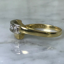Load image into Gallery viewer, Modernist Diamond Wedding Band. 18K Yellow Gold. April Birthstone. 10 Year Anniversary. - Scotch Street Vintage