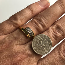 Load image into Gallery viewer, Modernist Diamond Wedding Band. 18K Yellow Gold. April Birthstone. 10 Year Anniversary. - Scotch Street Vintage
