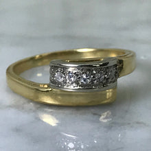 Load image into Gallery viewer, Modernist Diamond Wedding Band. 18K Yellow Gold. April Birthstone. 10 Year Anniversary. - Scotch Street Vintage