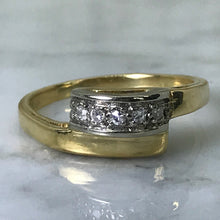 Load image into Gallery viewer, Modernist Diamond Wedding Band. 18K Yellow Gold. April Birthstone. 10 Year Anniversary. - Scotch Street Vintage