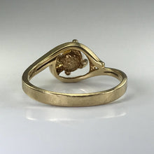 Load image into Gallery viewer, Pearl Diamond Engagement Ring. 10k Brushed Gold. June Birthstone. 4th Anniversary Gift. - Scotch Street Vintage