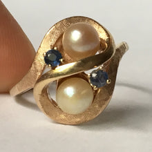 Load image into Gallery viewer, Pearl Spinel Ring. 10K Yellow Gold. Avant Garde. June Birthstone. 4th Anniversary Gift. - Scotch Street Vintage
