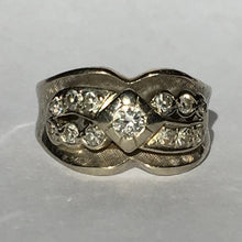 Load image into Gallery viewer, RESERVED LISTING for DA2321 Diamond Cluster Ring. 14K White Gold. Unique Engagement Ring. April Birthstone. 10 Year Anniversary. - Scotch Street Vintage