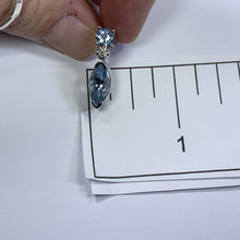 Load image into Gallery viewer, RESERVED LISTING for GM1321 1970s Aquamarine Drop Earrings set in 14K White Gold. Perfect Something Blue Wedding Jewelry. - Scotch Street Vintage