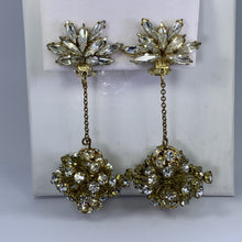 Load image into Gallery viewer, Rhinestone Drop Earrings by Hattie Carnegie. Stunning Clip-on Earrings with Lots of Sparkle. - Scotch Street Vintage