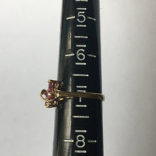 Load image into Gallery viewer, Ruby Diamond Cluster Ring in 10K Gold. July Birthstone. 15th Anniversary. 1970s. Size 7. - Scotch Street Vintage