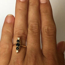 Load image into Gallery viewer, Sapphire Diamond Ring in 14K Yellow Gold Setting. September Birthstone. 5th Anniversary. - Scotch Street Vintage