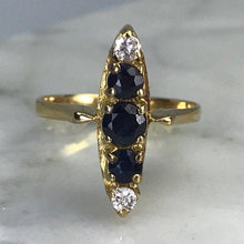 Load image into Gallery viewer, Sapphire Diamond Ring in 14K Yellow Gold Setting. September Birthstone. 5th Anniversary. - Scotch Street Vintage