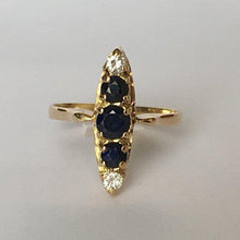 Load image into Gallery viewer, Sapphire Diamond Ring in 14K Yellow Gold Setting. September Birthstone. 5th Anniversary. - Scotch Street Vintage