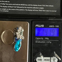 Load image into Gallery viewer, Upcycled Butterfly Ring. Blue Rhinestone Statement Ring. Costume Jewelry. Recycled Jewelry - Scotch Street Vintage