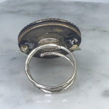 Load image into Gallery viewer, Upcycled Druzy Statement Ring. Vintage Pyrite Ring. Drusie Quartz. Recycled Jewelry. - Scotch Street Vintage