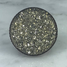 Load image into Gallery viewer, Upcycled Druzy Statement Ring. Vintage Pyrite Ring. Drusie Quartz. Recycled Jewelry. - Scotch Street Vintage