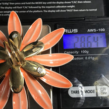 Load image into Gallery viewer, Upcycled Flower Statement Ring. Peach Gold Tone Flower. Vintage Recycled Jewelry. - Scotch Street Vintage