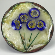 Load image into Gallery viewer, Upcycled Flower Statement Ring. Vintage Blue Painted Flowers. Recycled Ring. - Scotch Street Vintage