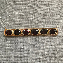 Load image into Gallery viewer, Upcycled Garnet Bar Pendant. January Birthstone. Estate Jewelry. Recycled Repurposed Jewelry. - Scotch Street Vintage