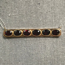 Load image into Gallery viewer, Upcycled Garnet Bar Pendant. January Birthstone. Estate Jewelry. Recycled Repurposed Jewelry. - Scotch Street Vintage