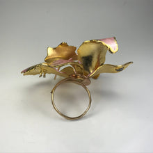 Load image into Gallery viewer, Upcycled Pink Flower Ring. Vintage Hibiscus Ring. Recycled Statement Ring. - Scotch Street Vintage
