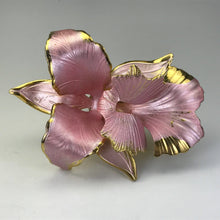 Load image into Gallery viewer, Upcycled Pink Flower Ring. Vintage Hibiscus Ring. Recycled Statement Ring. - Scotch Street Vintage