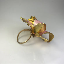 Load image into Gallery viewer, Upcycled Pink Flower Ring. Vintage Hibiscus Ring. Recycled Statement Ring. - Scotch Street Vintage